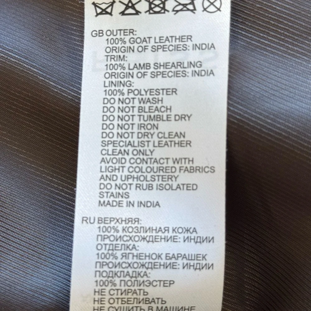 REISS Tobacco Brown Suede Leather Trucker Jacket Shearing Collar Extra Small XS - Picture 11 of 14